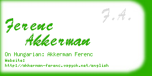 ferenc akkerman business card